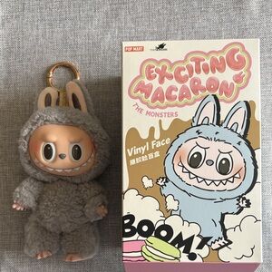 Pop Mart Labubu Monster Macaron Plush Keychain Sesame Bean